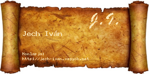 Jech Iván névjegykártya